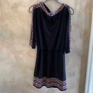 White House Black Market black dress with jewel details